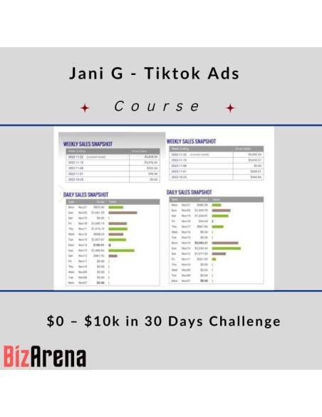 an image of Jani G - Tiktok Ads $0 – $10k in 30 Days Challenge [Updated] 