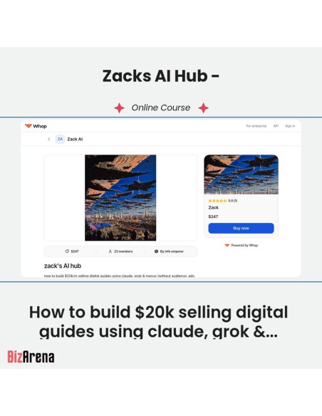 an image of Zacks AI Hub - How to build $20k selling digital guides using claude, grok & manus 