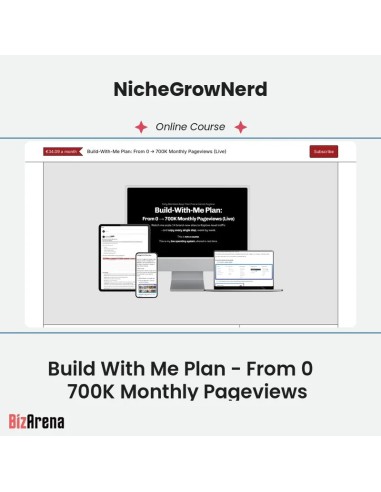 an image of NicheGrowNerd - Build With Me Plan: From 0 → 700K Monthly Pageviews 
